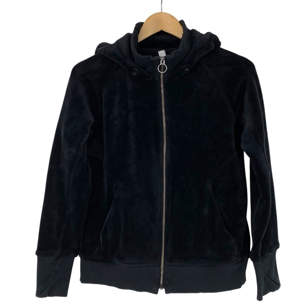 Athleta Women's Black Triumph Hoodie in Double Cozy Karma sz small